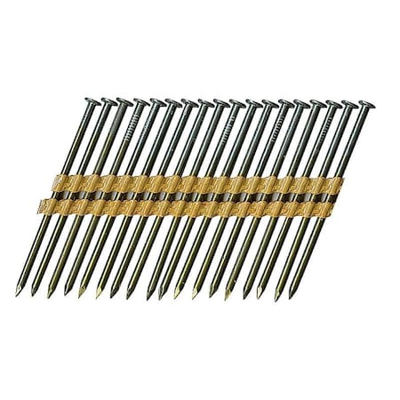 Collated Framing Nail, 3 In L, 11 Ga, Bright, Round Head, 21 Degrees